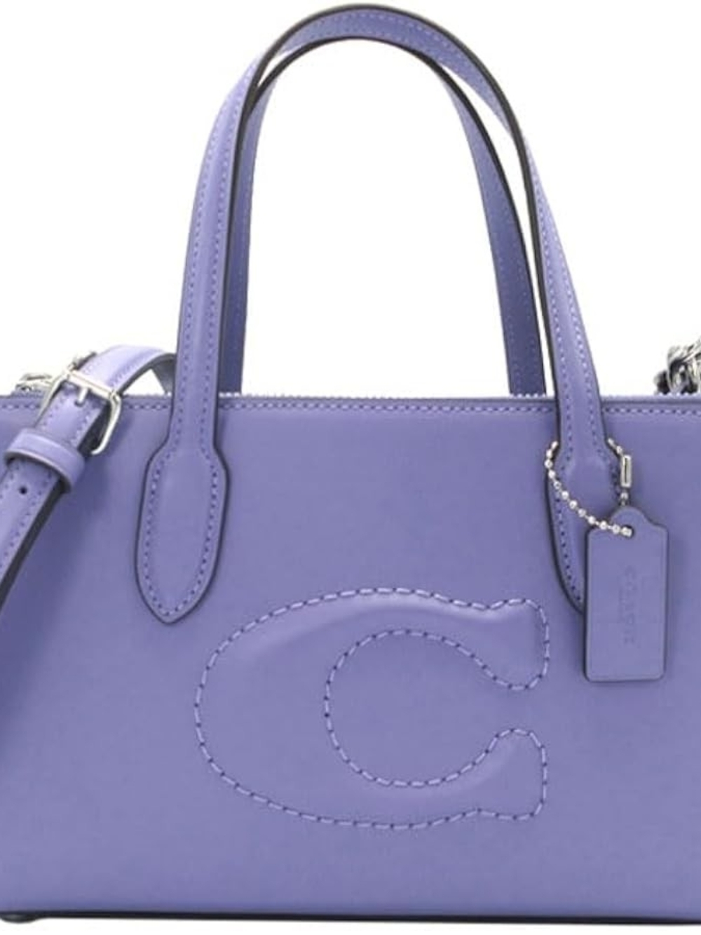 Coach Lavender Leather Satchel with Embossed 'C' - Picture 3 of 8